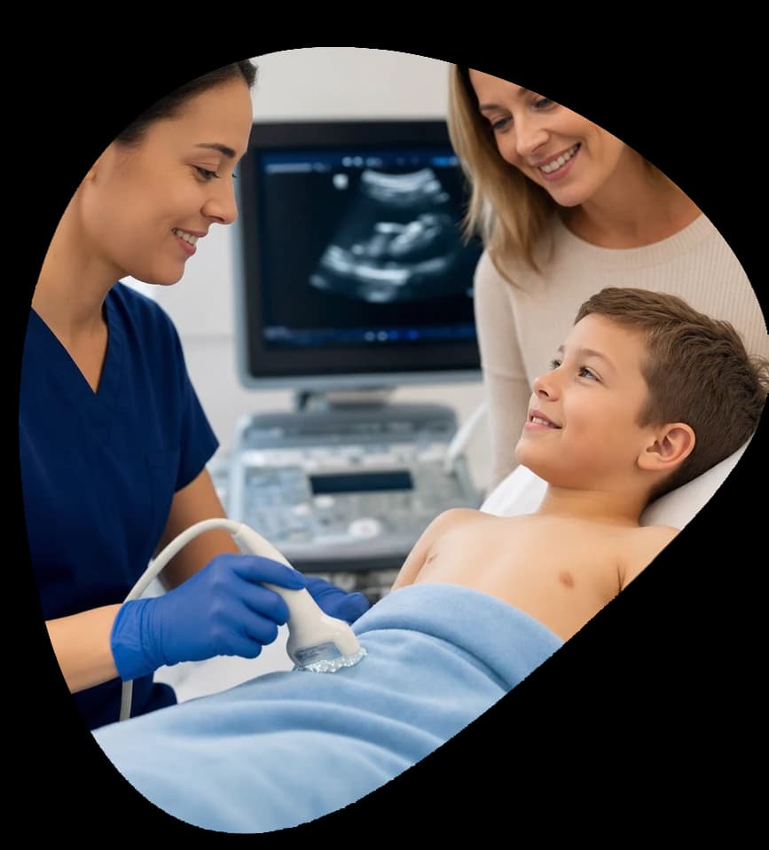 Boy Testes Ultrasound